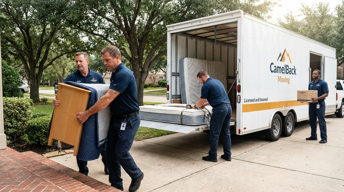 Crew loading residential truck for cross-state move from Cloverport, KY